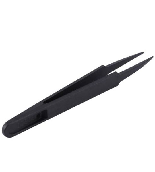 Black Plastic Electronic Pointy Tip Anti-static Tweezers